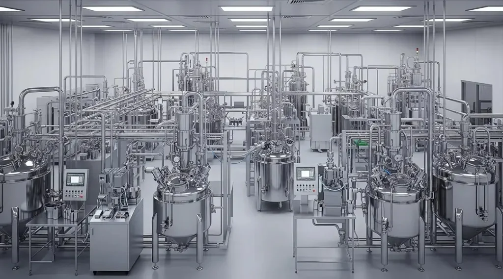 Compounding and manufacturing vessels for pharmaceutical industry