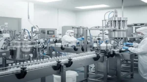 Production process of sterile injectables pharmaceutical manufacturing
