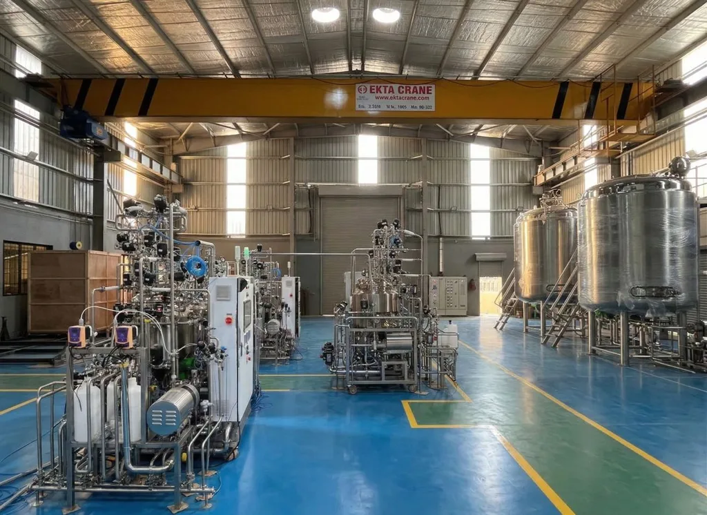Esteril engineers testing process skids at the FAT facility before dispatch
